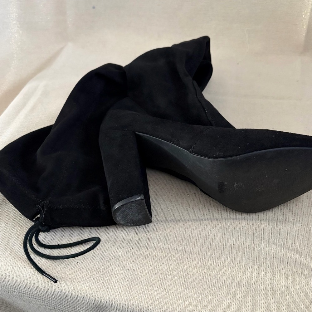 Source Unknown Black Over the Knee Boots - Picture 2 of 6